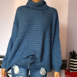 ☾Cute Blue Turtleneck Sweater☾